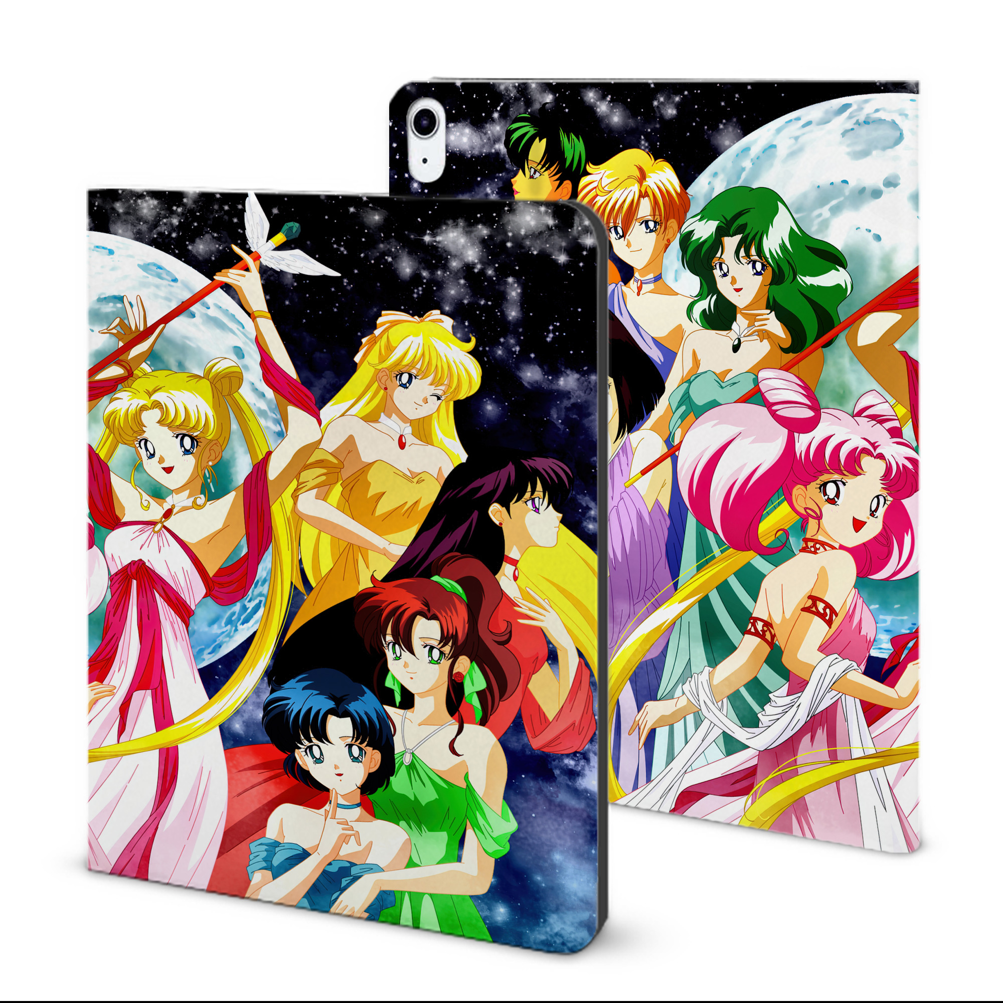 （画像用） 美少女戦士セーラームーン Sailor Moon IPad ケース ブック型 PUレザー TPU 耐衝撃 軽量 薄型 ペン収納なし 全面保護 IPad 各モデル対応